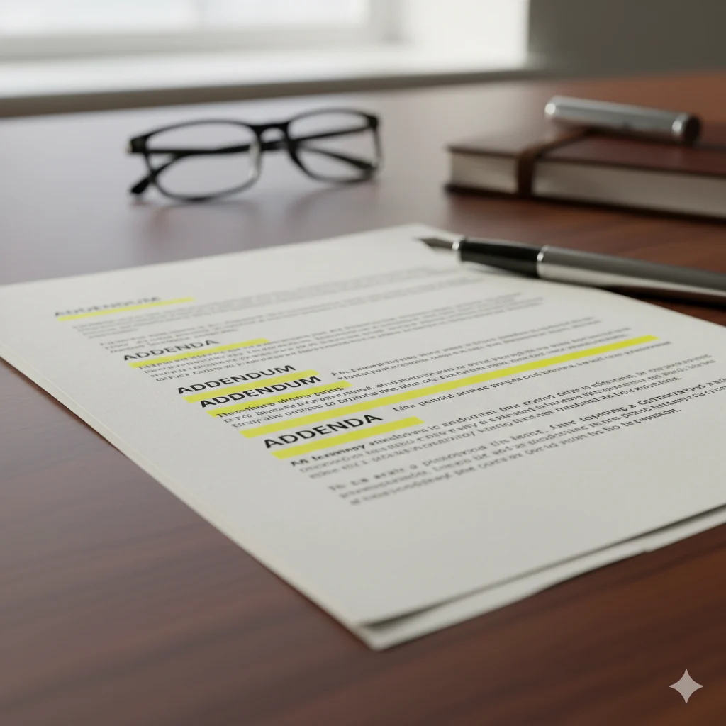Addendums or Addenda
