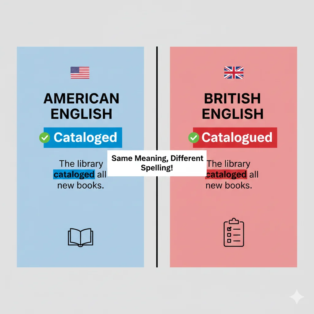 cataloged or catalogued