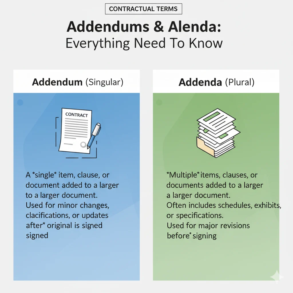 Addendums or Addenda